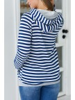 Navy Stripe Hoodie Sweatshirt